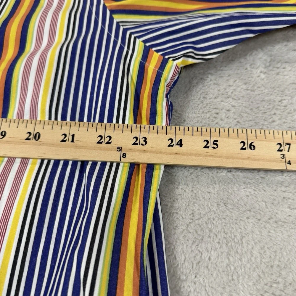Polo Ralph Lauren Mens Large Classic Fit Striped Oxford Shirt Multicolor Retro
